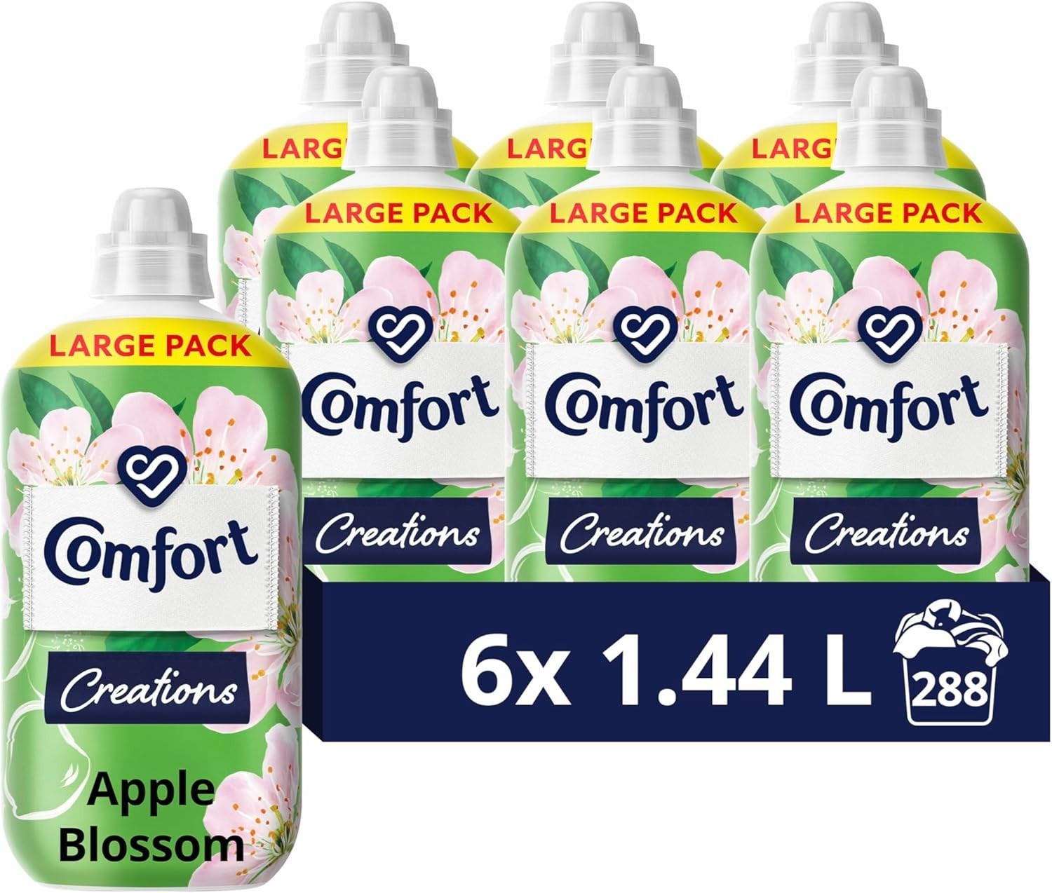 Comfort Creations Apple Blossom Fabric Conditioner 6x1.44L 288 Washes Fresh by Comfort