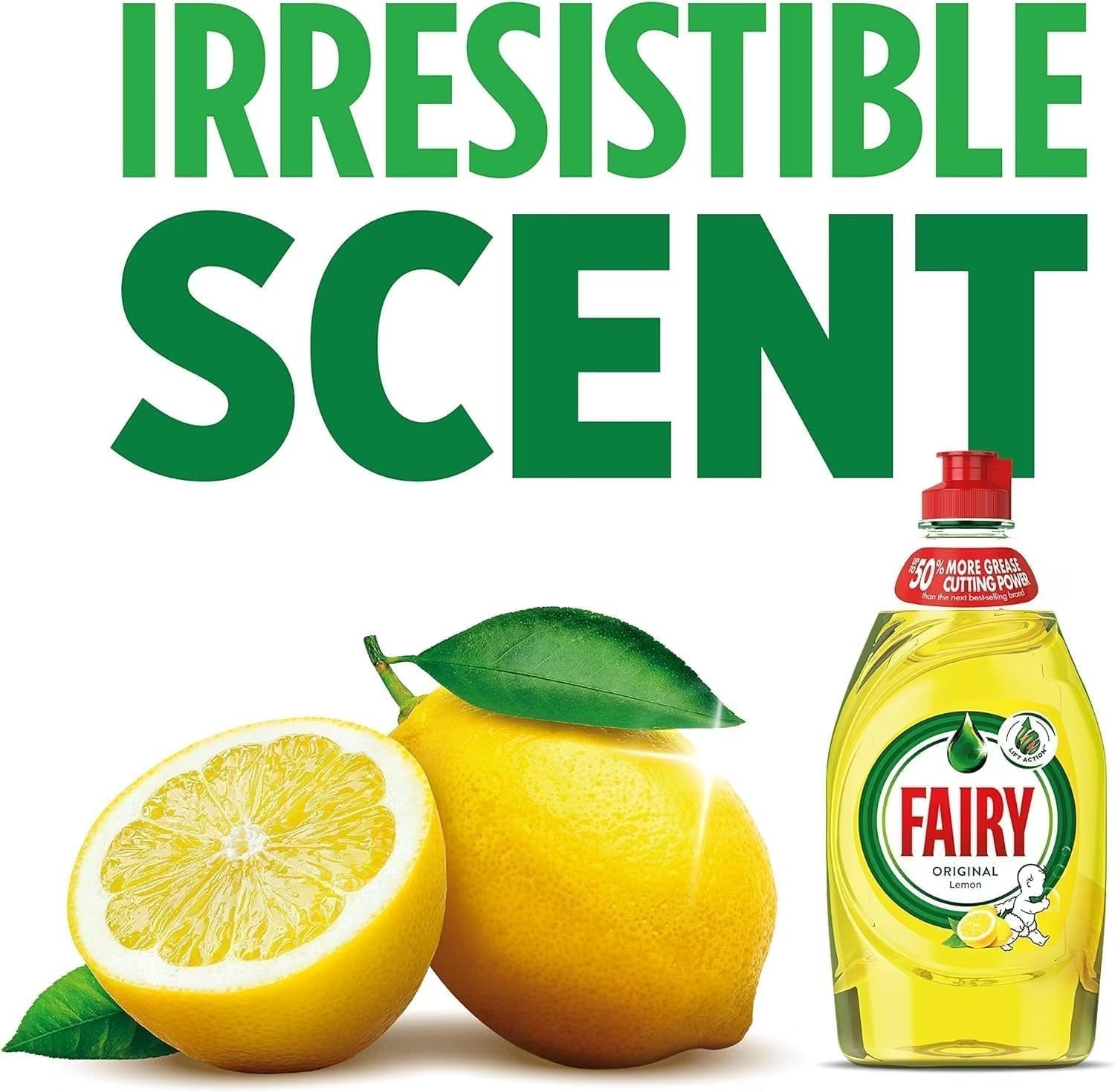 Fairy Lemon Washing Up Liquid LiftAction 10x320ml Pack Dishwashing Liquid by Fairy