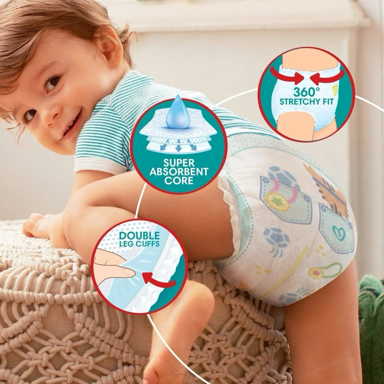 Pampers Baby-Dry Pants Size 9 (17kg+) Pull-Up Disposable Nappies Diapers 19/40 by Pampers