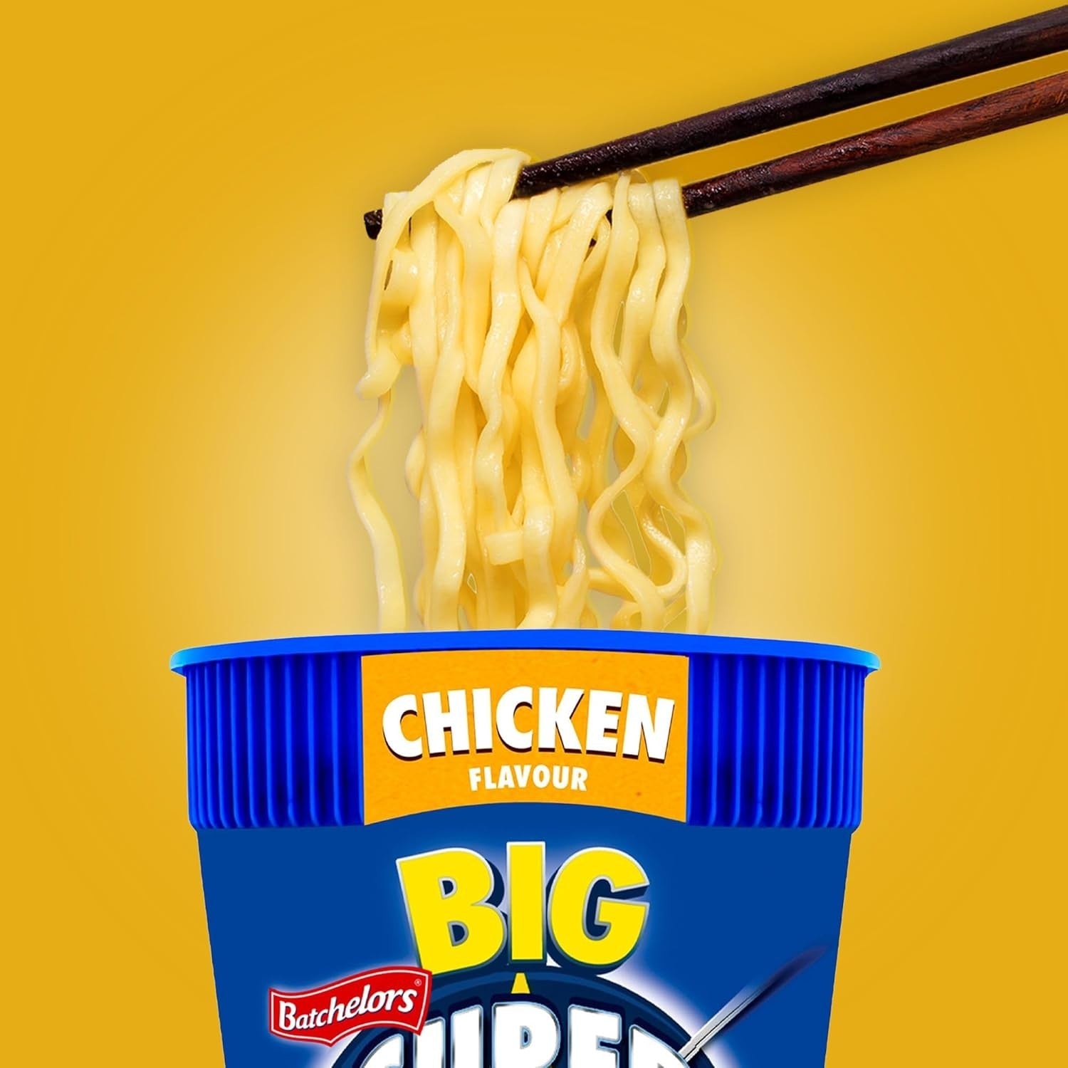 Batchelors Big Super Noodles Chicken Flavour Instant Snack Pot 100g Pack of 8 by Batchelors