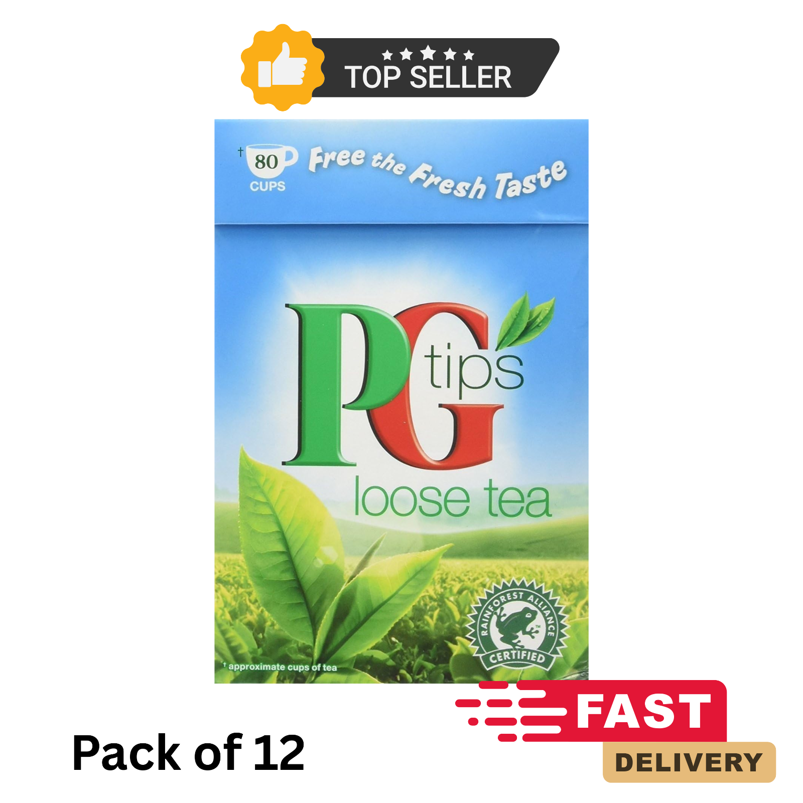 PG Tips Loose Black Tea Leaves Bulk Pack of 12 | 960 Cups Vegan Caffeinated by PG Tips