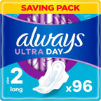 Always Ultra Size 2 Long Sanitary Towels 96 Pads With Wings Moderate Flow by Always