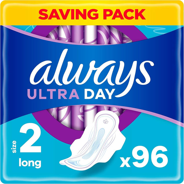 Always Ultra Size 2 Long Sanitary Towels With Wings 96 Pads