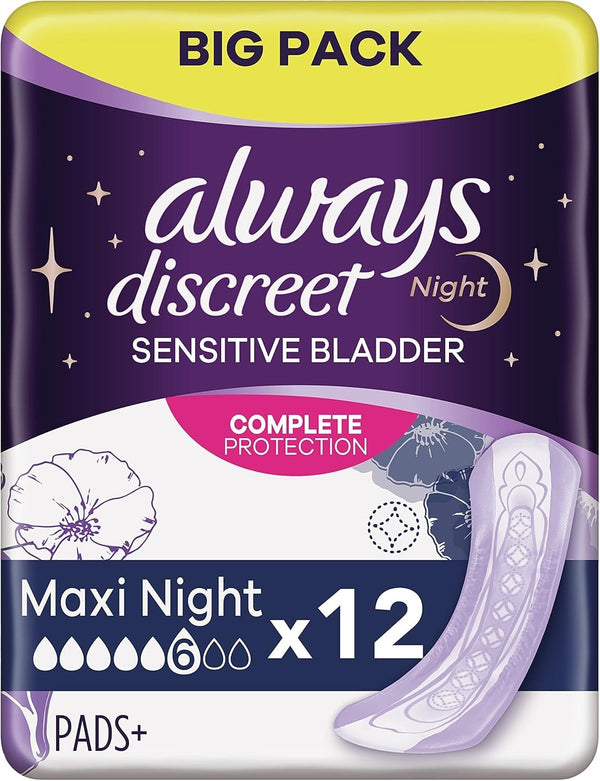 Always Discreet Plus Maxi Night Incontinence Pads Heavy