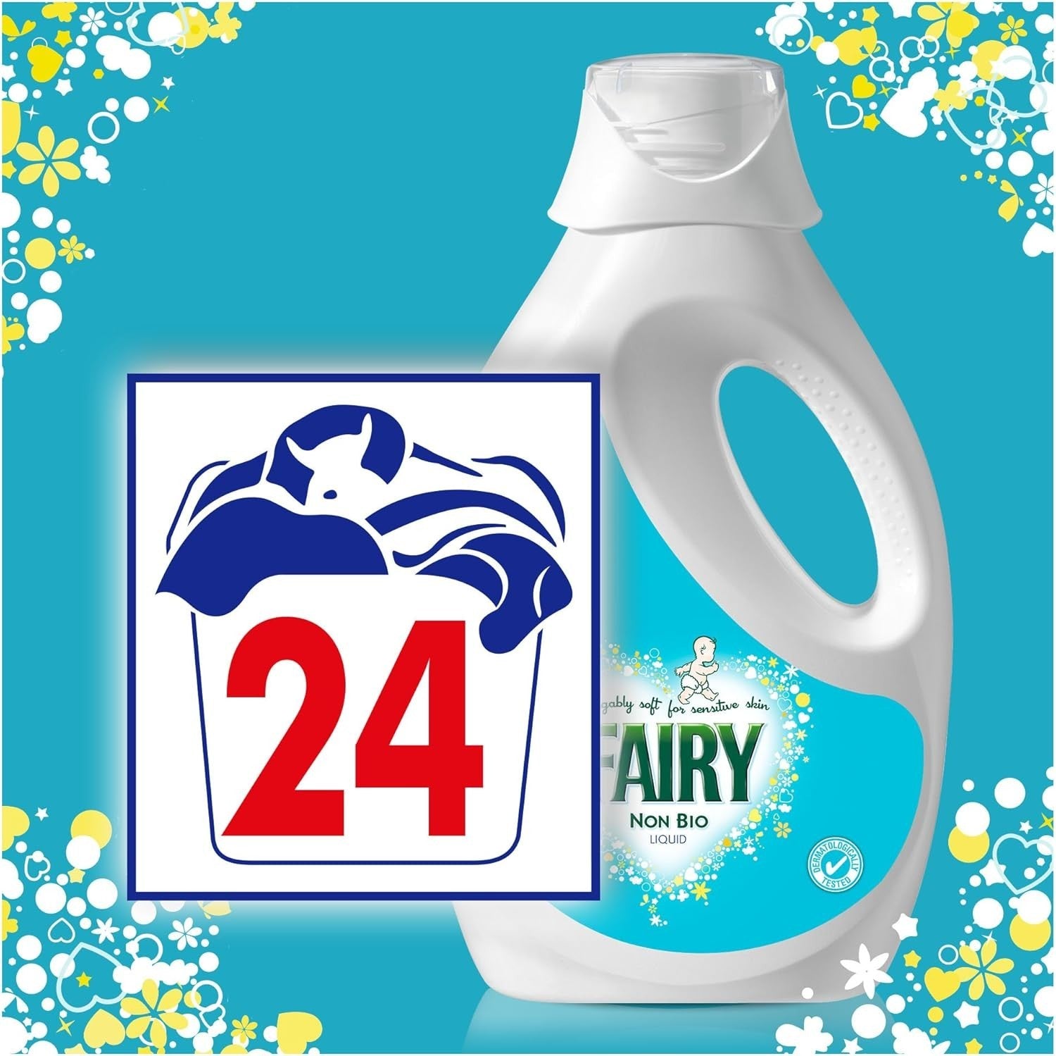 Fairy Non-Bio Washing Liquid Detergent 24 Washes Fresh, Gentle Stain Remover by Fairy