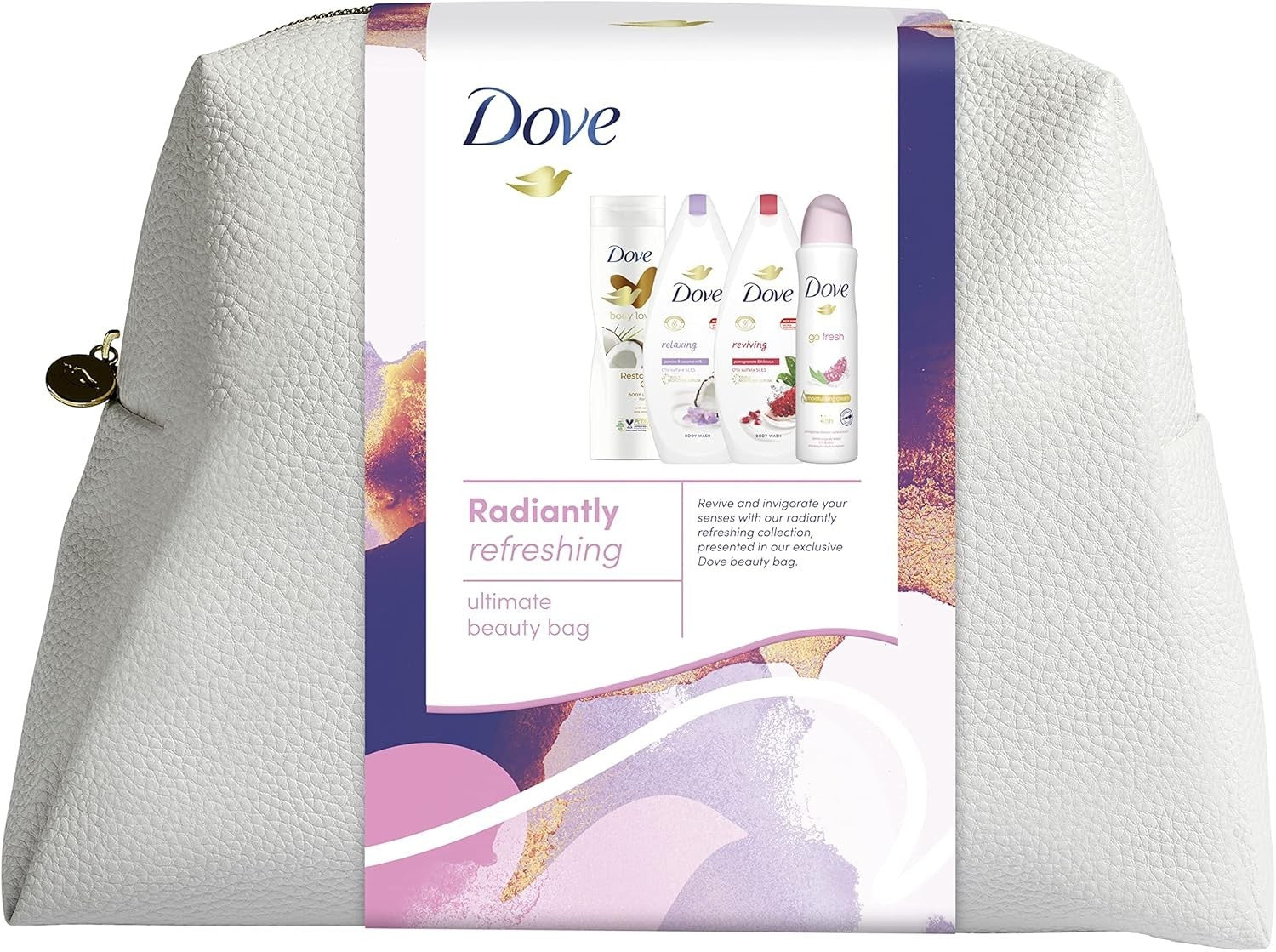 Dove Radiantly Refreshing Beauty Bag | Body Wash, Lotion & Deodorant Gift Set by Dove