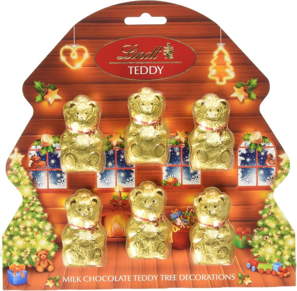 Lindt Bear Tree Decs 60g Pack of 5 | Chocolate Almond & Hazelnut Bars UK