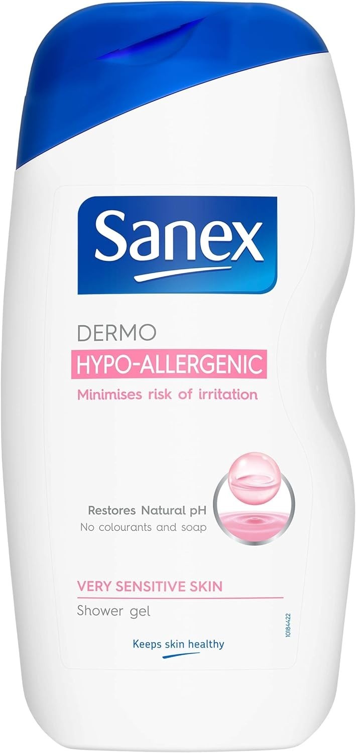 Sanex Dermo Hypo-Allergenic Shower Gel 500ml Pack of 6 - Sensitive Skin Care by Sanex