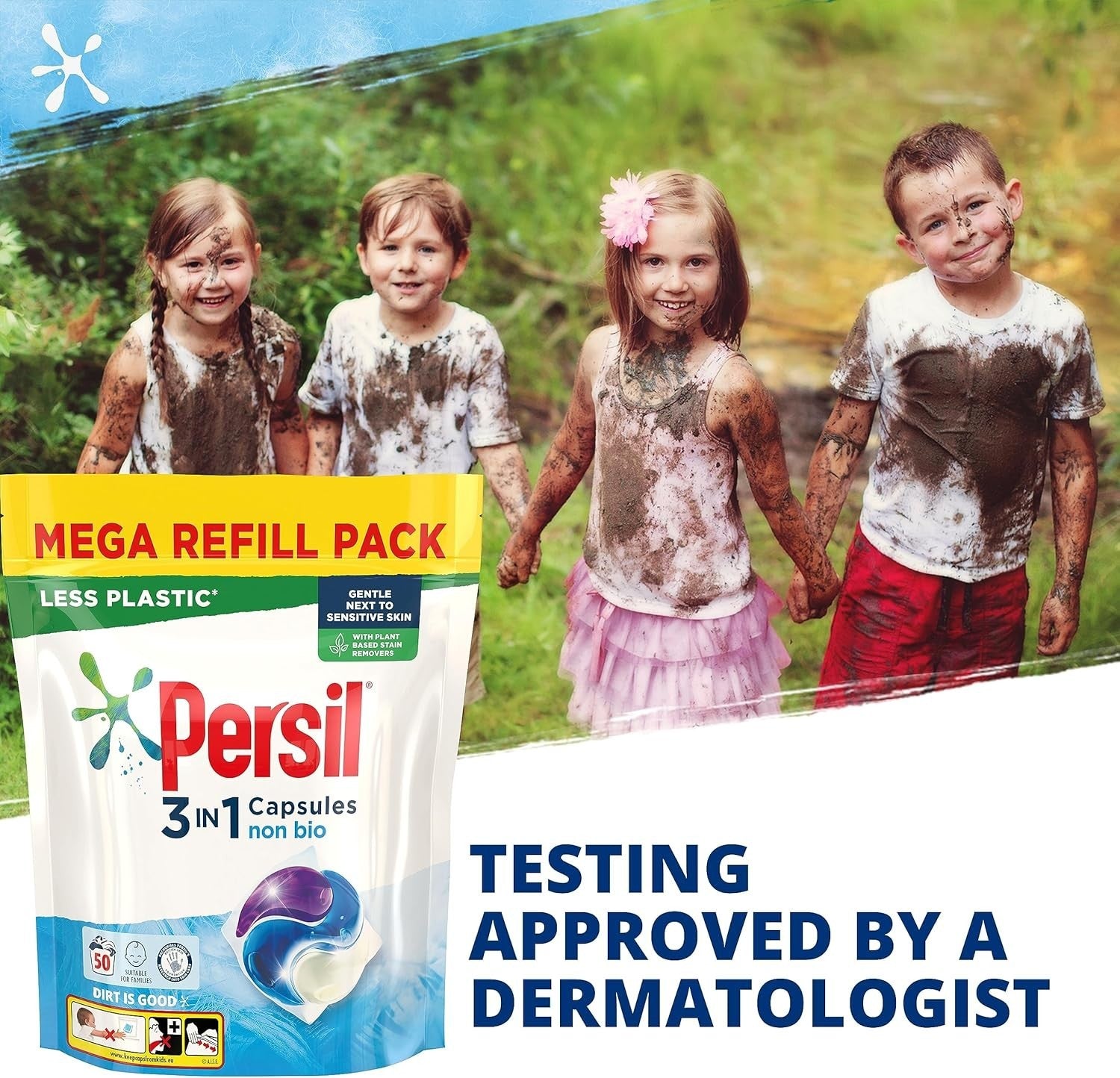 Persil 3-in-1 Non-Bio Laundry Capsules 150 Washes - Gentle, Unscented by Persil