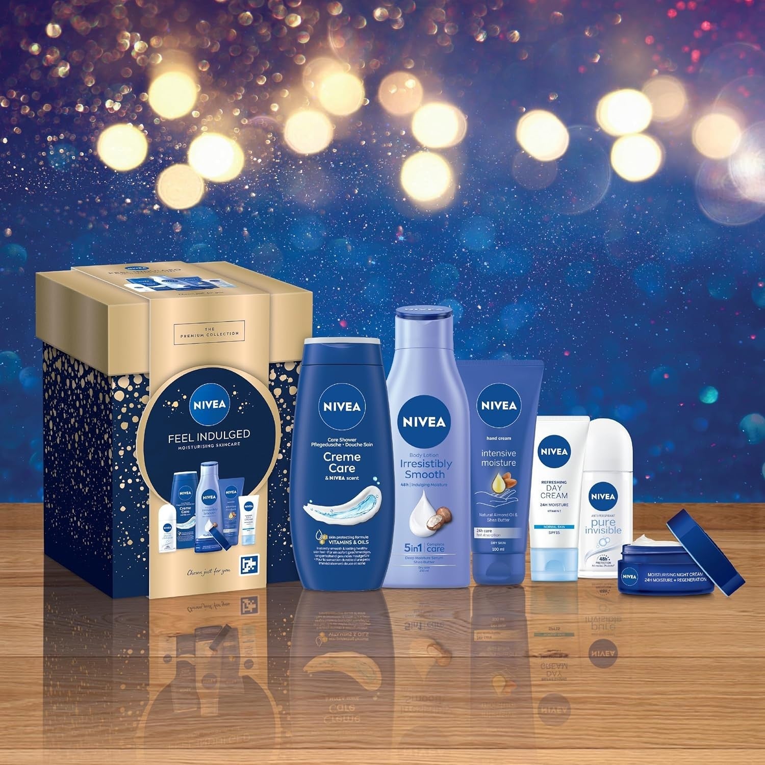 NIVEA Feel Indulged Skincare Gift Set for Women Cream Lotion Deo & Shower by NIVEA