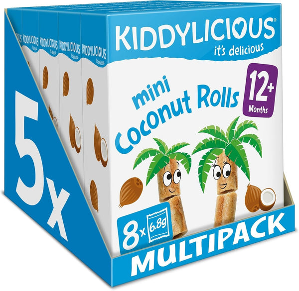Kiddylicious Coconut Rolls 8x5 Packs | Healthy Snack for Kids 12+ Months