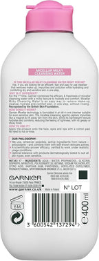 Garnier Micellar Milky Cleansing Water 400ml | Vegan Face Cleanser & Hydration by Garnier