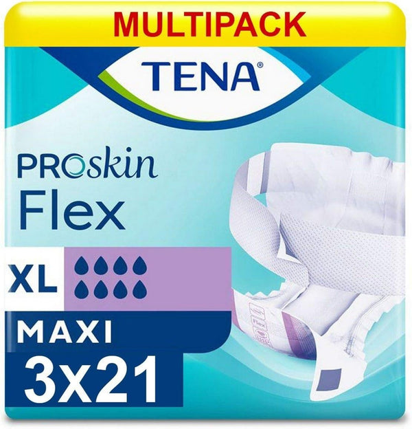 TENA Flex Maxi Extra Large Incontinence Pads 63 Count (21x3) Adult Care