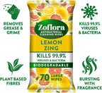 Zoflora Lemon Zing Bundle | 800ml Spray + Disinfectant Liquid & Wipes by Zoflora