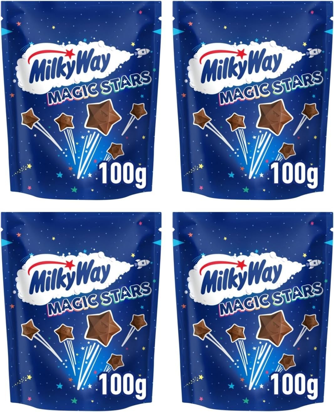 Milky Bar Magic Stars Chocolate Sharing Bag Bundle | 4x100g White Chocolate by Milky Way