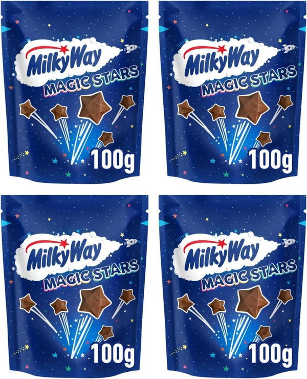 Milky Bar Magic Stars Chocolate Sharing Bag Bundle | 4x100g White Chocolate
