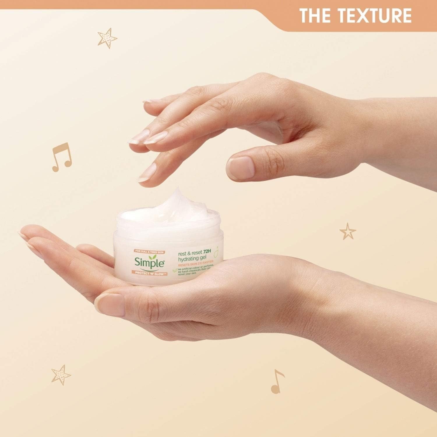 Simple Protect N Glow Rest Reset 72H Hydrating Gel Moisturiser 50ml Pack of 3 by Simple