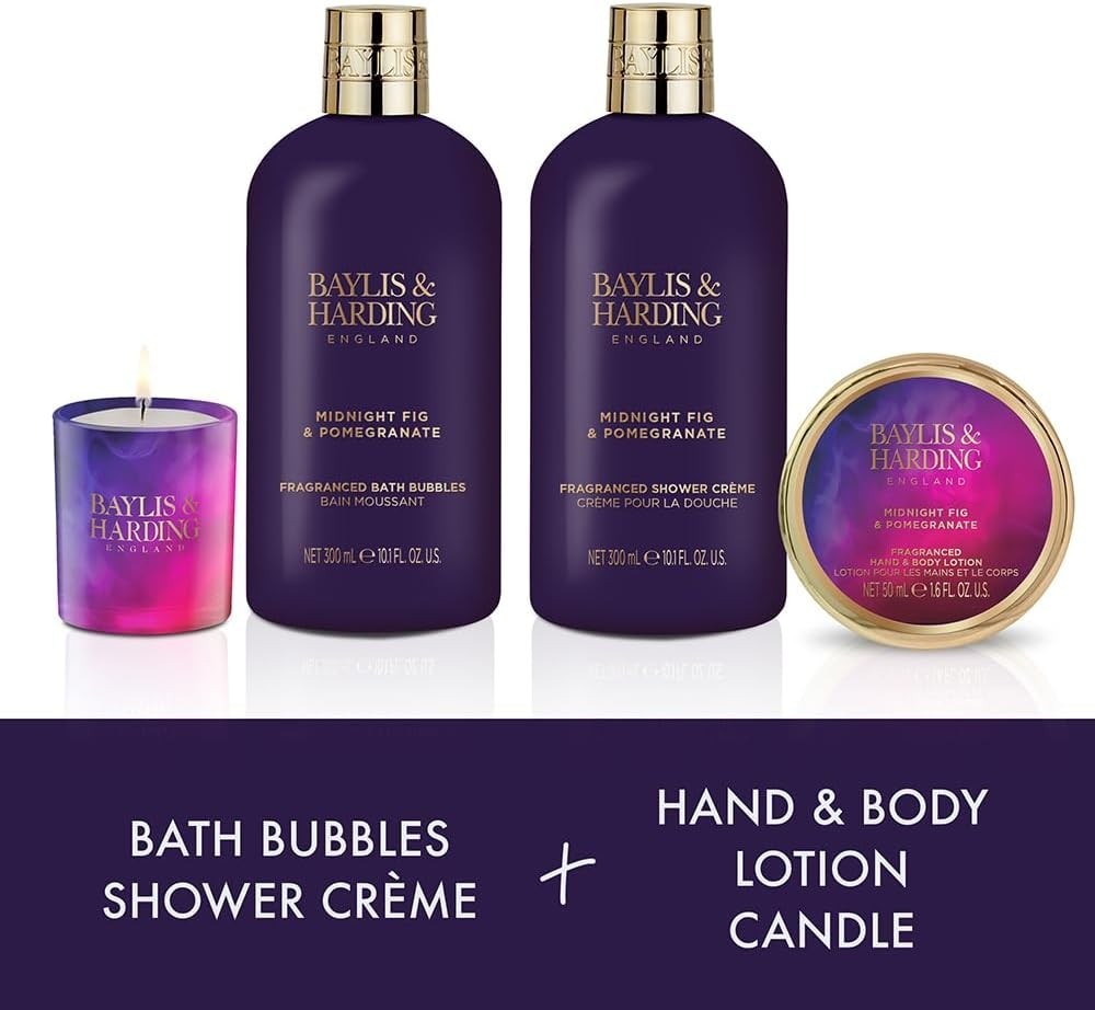 Baylis & Harding Midnight Fig & Pomegranate Gift Set | Vegan Bath & Body Care by Baylis & Harding