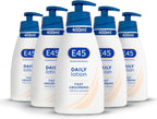 E45 Daily Lotion 400ml Pack of 5 | Perfume Free Body Face Hand Moisturiser by E45