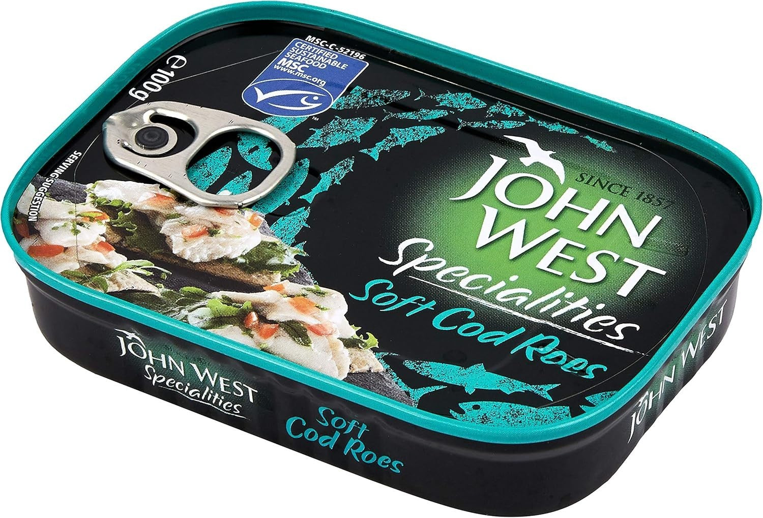 John West Soft Cod Roes 100g Tins (Pack of 12) – Premium Quality Canned Fish by John West