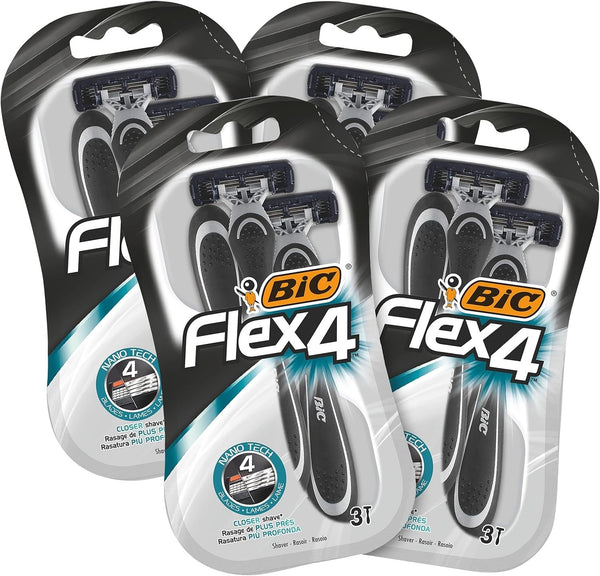 BIC Flex 4 Men Razor Disposable Shavers Aloe Vera Vitamin E