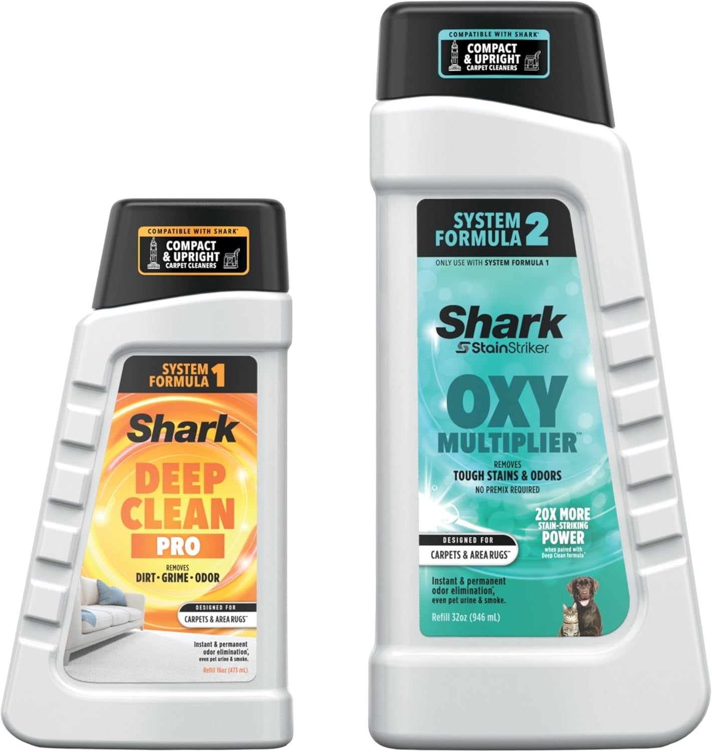 Shark StainStriker Bundle 32oz OXY Multiplier + 16oz Deep Clean Pro Carpet Clean by Shark