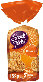 Snack a Jacks Caramel Rice & Corn Cakes 159g Pack of 8 Vegetarian Snack UK by Snack A Jacks