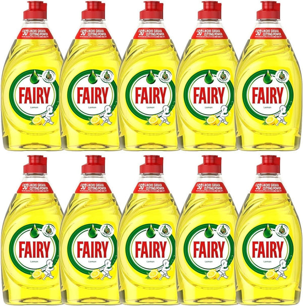 Fairy Lemon Washing Up Liquid LiftAction 10x320ml Pack Dishwashing Liquid