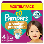 Pampers Premium Protection Size 4 Nappies 9–14kg Monthly Pack 174pcs by Pampers