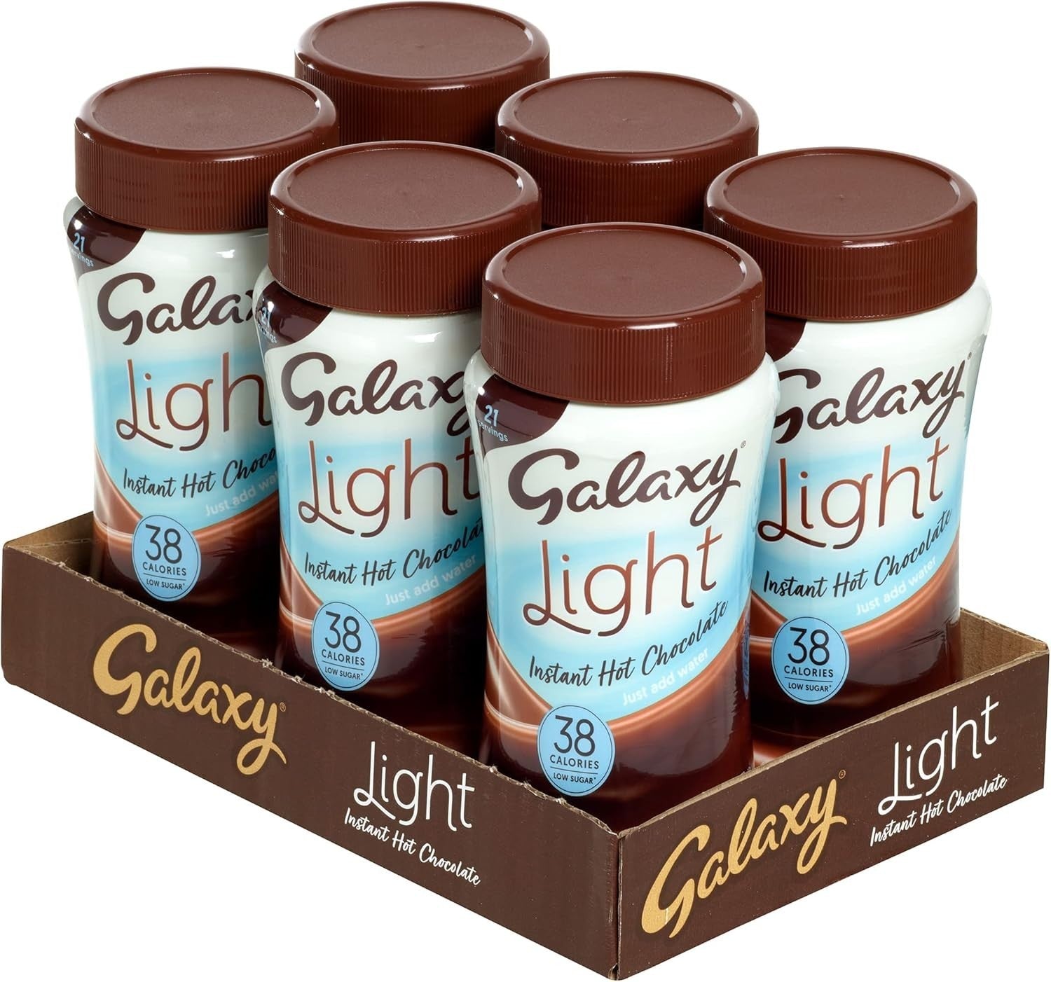 Galaxy Light Instant Hot Chocolate 210g x6 Low Calorie 38 Cal per Serving by Galaxy