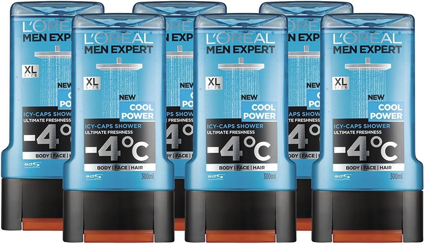 L'Oreal Mens Shower Gel Hydra Power 300ml Pack of 6 by Power