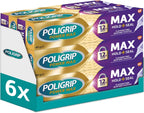 Poligrip Denture Adhesive Max Seal Fixative Cream 40g Pack of 6 Secure Fit by Poligrip