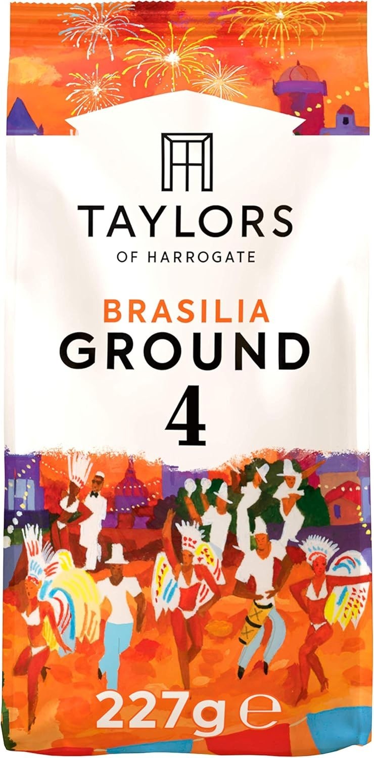 Taylors of Harrogate Brasilia Ground Coffee 227g x6 Bags Medium Roast by Taylors of Harrogate