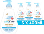 Baby Dove Rich Moisture Head to Toe Wash 400ml x3 | Gentle Newborn Body & Hair by Baby Dove
