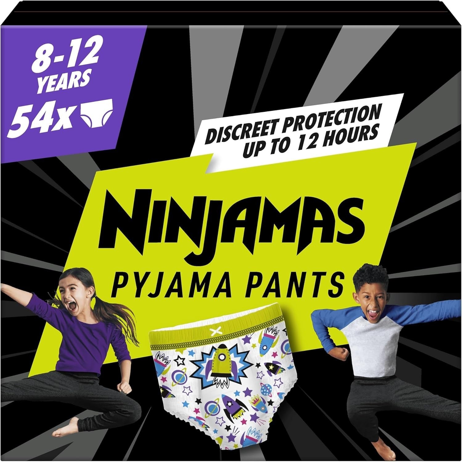 Pampers Ninjamas Pyjama Pants 8-12 Years 54 Pack Bedwetting Underwear Unisex by Pampers