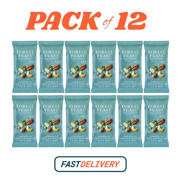 Forest Feast Salt & Vinegar Nut Mix 12x40g Vegan Gluten Free Snack Pouches