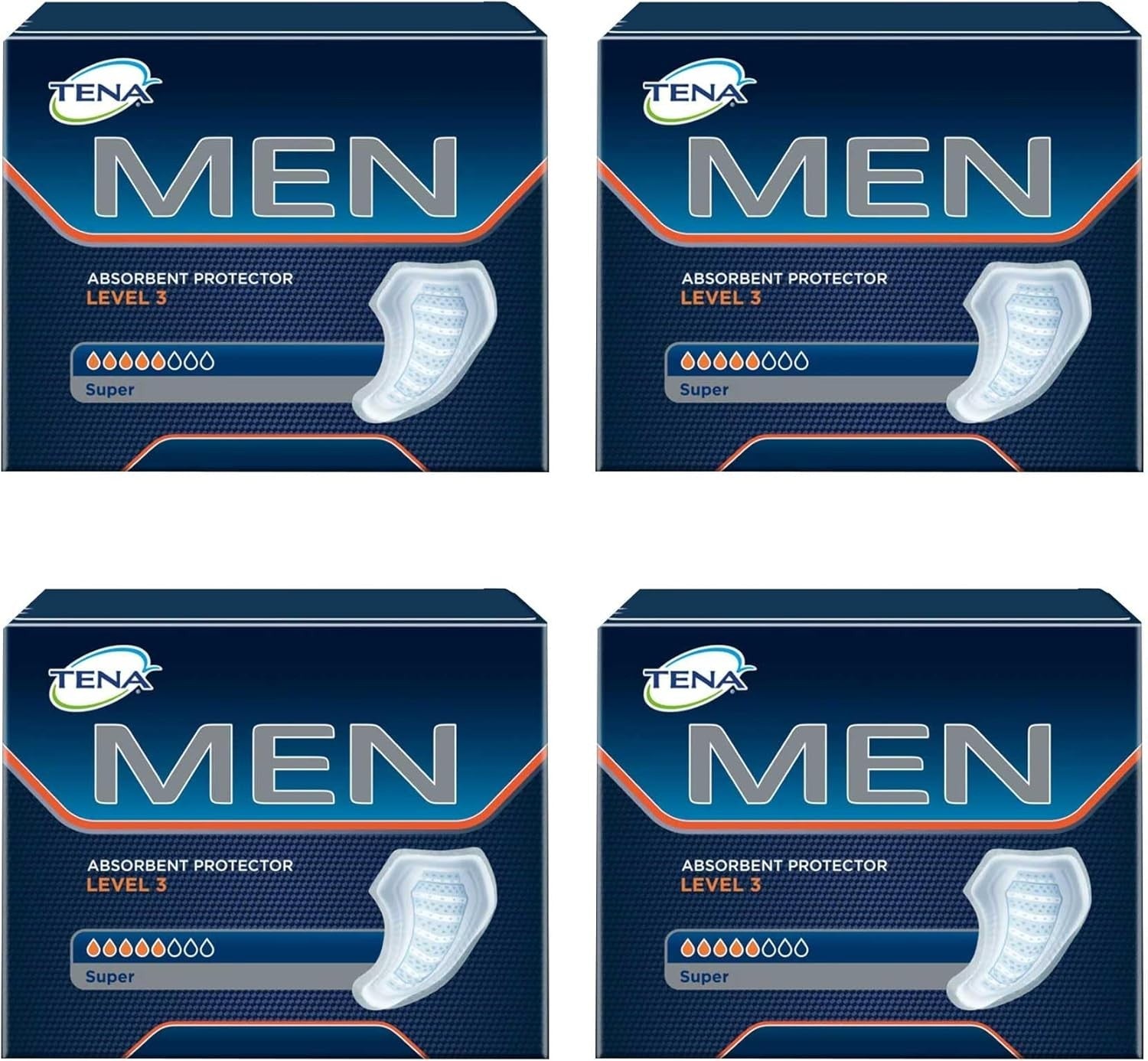 TENA Men Level 3 Guards Super Absorbent Incontinence Pads 4x64 Pack – Z ...
