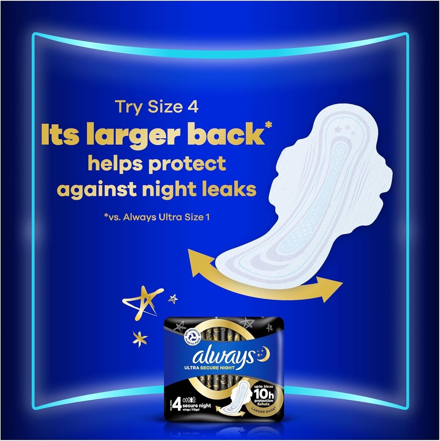 Always Ultra Sanitary Pads with Wings, Normal Size, 128 Super Absorbent Towels by Always