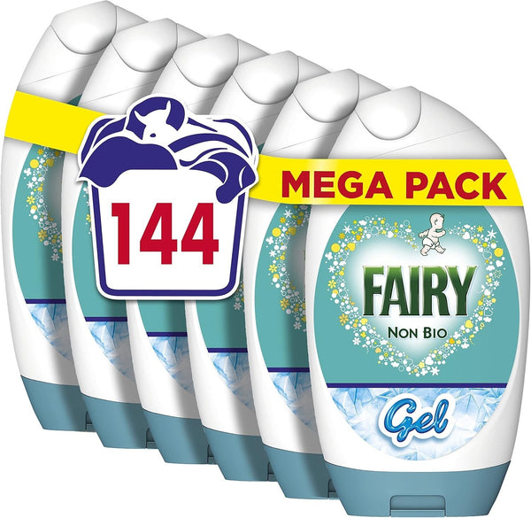 Fairy Non-Bio Washing Gel 144 Washes 5.33L Sensitive Skin Laundry Detergent