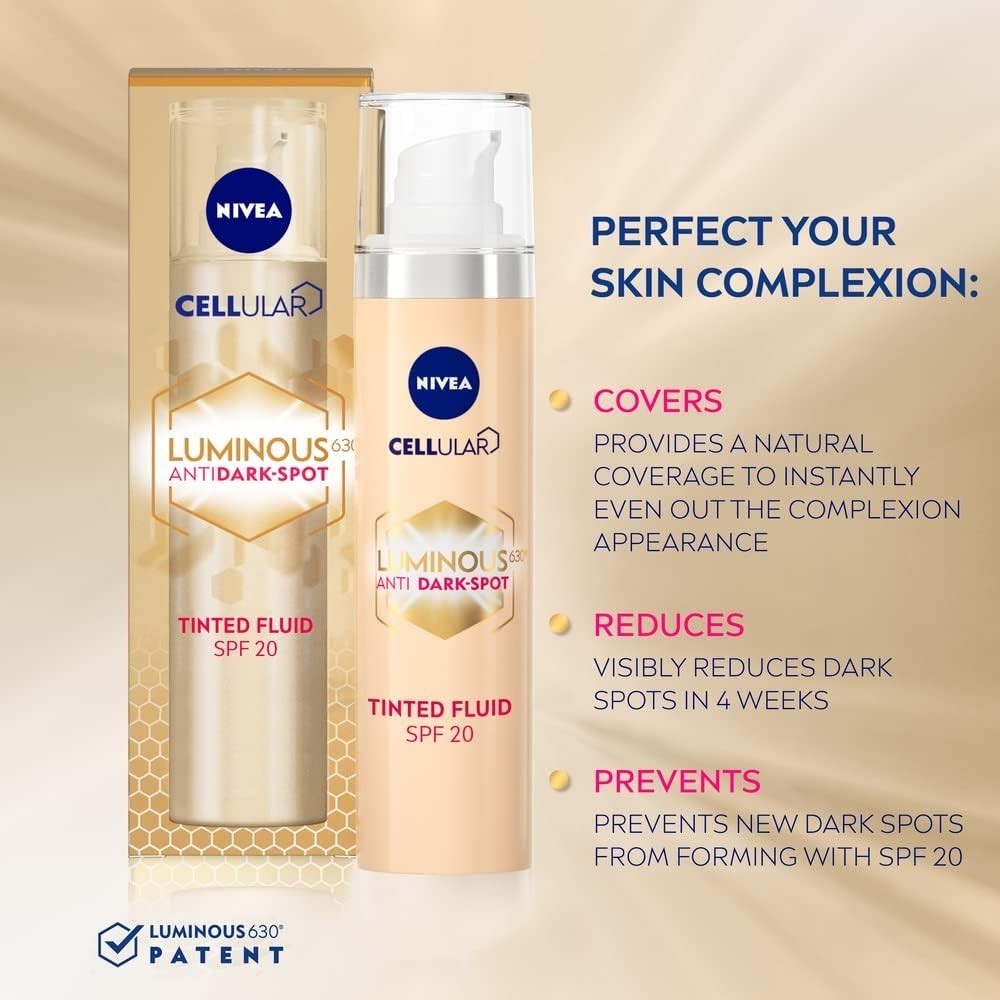 NIVEA Cellular LUMINOUS 630 Tinted Fluid 40ml SPF20 | Dark Spot Corrector by NIVEA