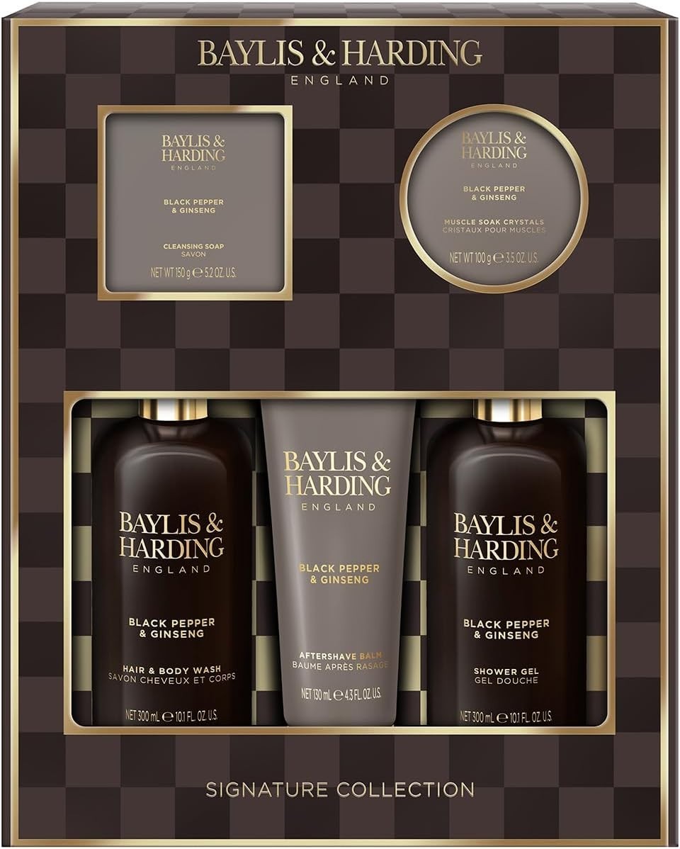 Baylis & Harding Men’s Grooming Gift Set | Black Pepper & Ginseng Vegan by Baylis & Harding
