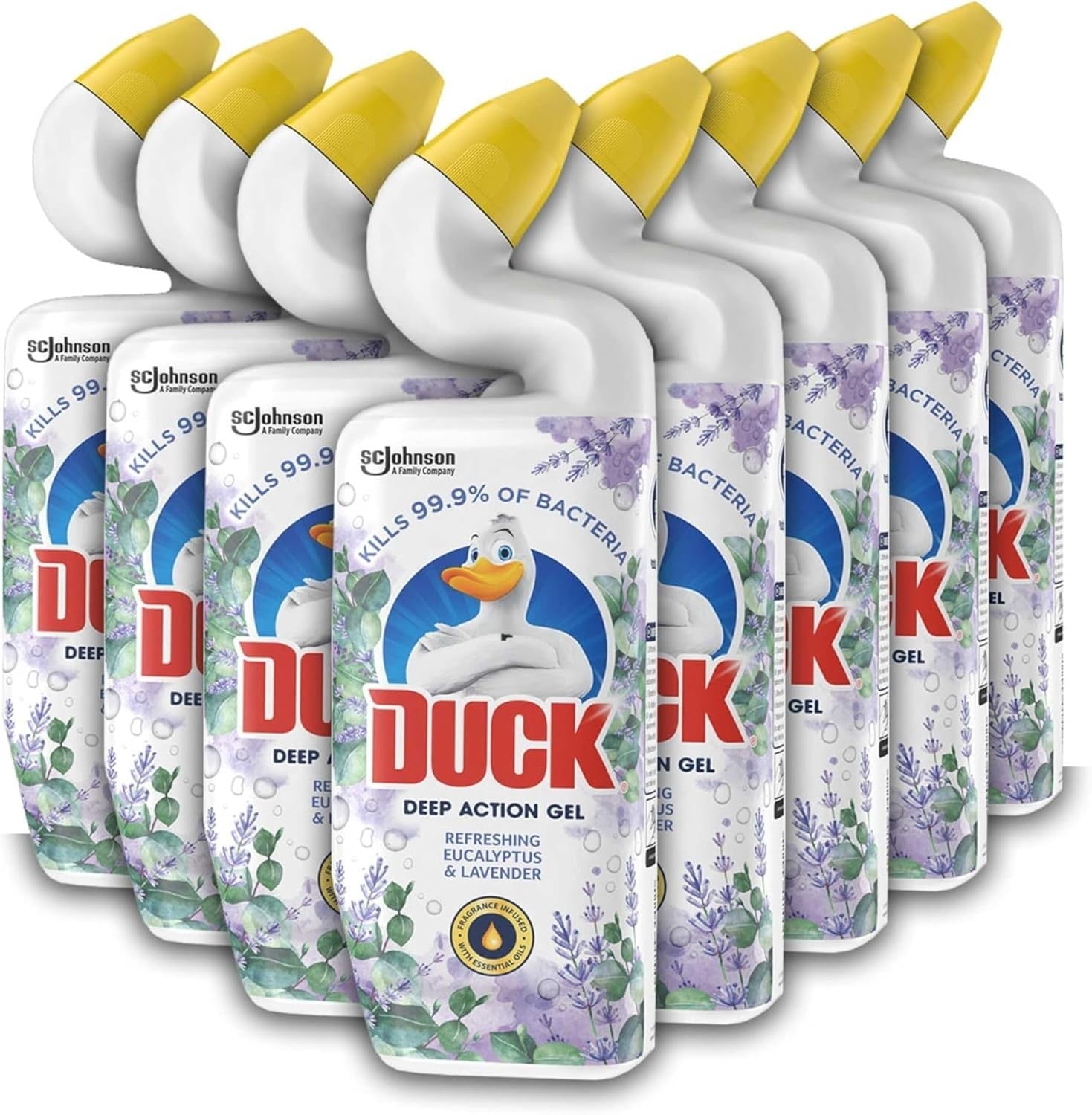 Duck Toilet Cleaner Gel 8x750ml, Limescale Remover, Long Lasting Fresh Scent by Duck