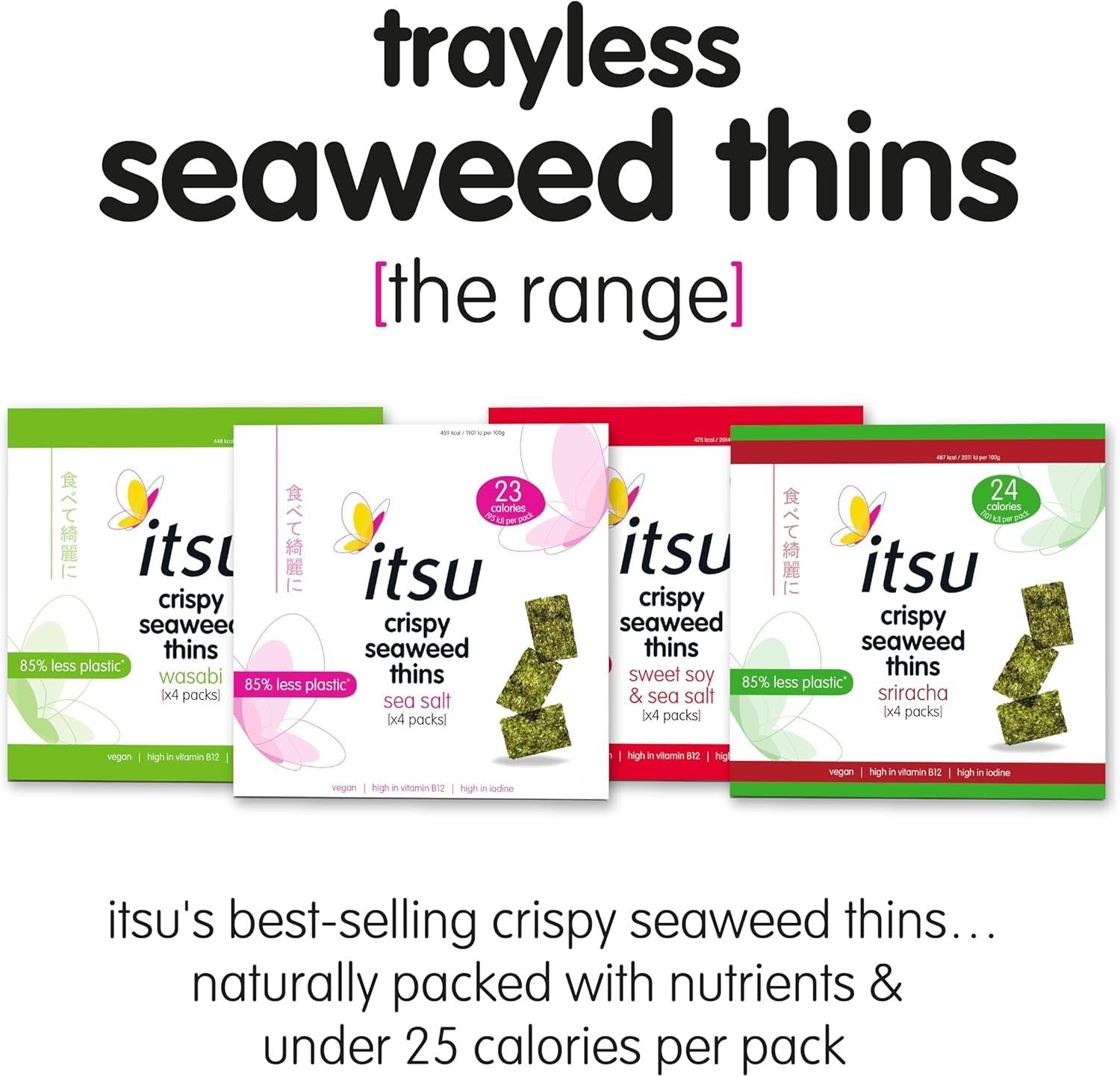 itsu Seaweed Thins Sweet Soy & Sea Salt 32 Pack | Vegan Healthy Snack Crisps by itsu