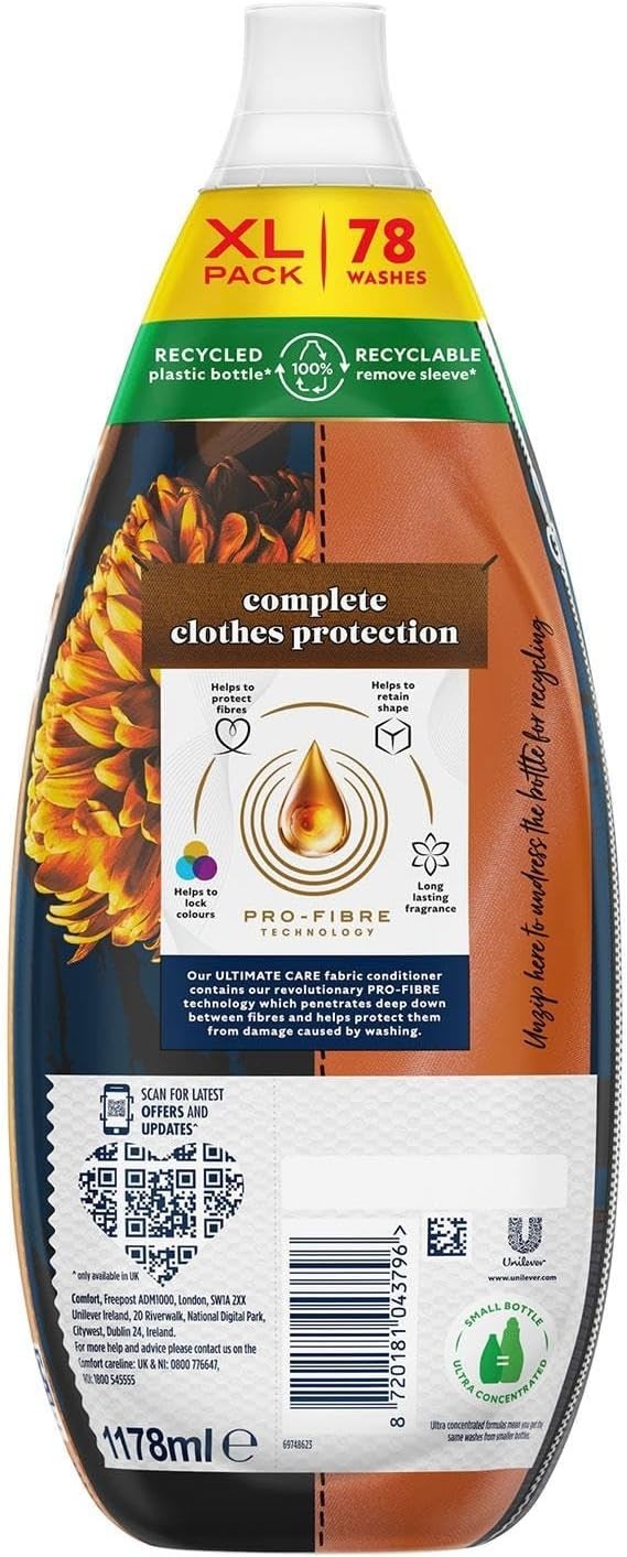 Comfort Ultimate Care Fabric Conditioner 1.18L Heavenly Nectar 78 Wash Pack 2/4 by Comfort