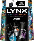 Lynx Shower Level Up 3-Piece Gift Set for Men Body Wash, Deodorant & Tool by Lynx