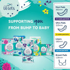 Lil-Lets Maternity Towels Extra Long Maxi Pads with Wings, 3 Packs (30) by Lil-Lets