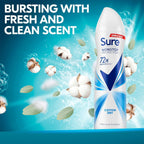 Sure Antiperspirant 72H Cotton Dry Body Spray 250ml | Alcohol-Free | Pack of 12 by SURE