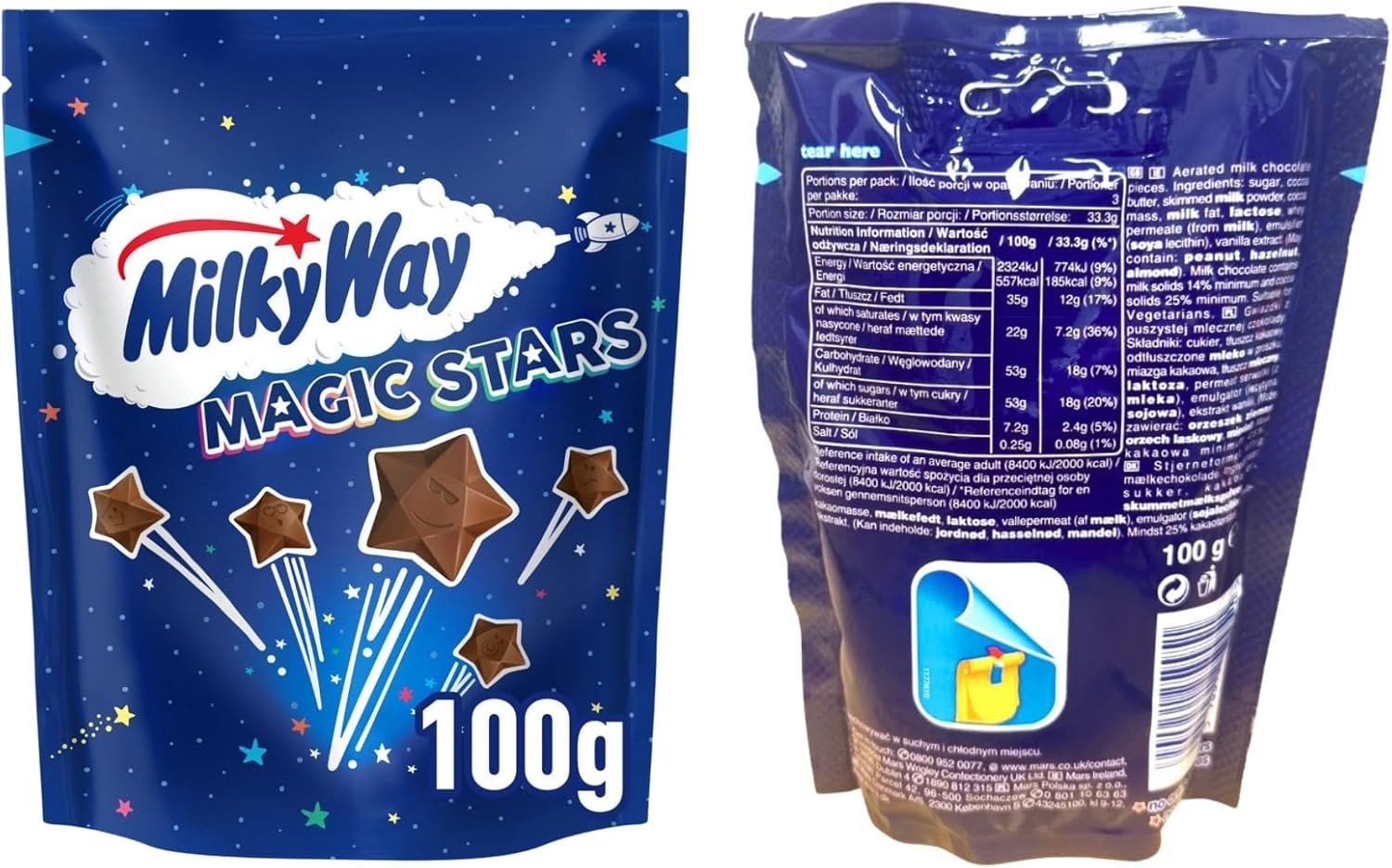 Milky Bar Magic Stars Chocolate Sharing Bag Bundle | 4x100g White Chocolate by Milky Way