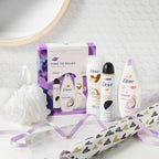Dove Time To Relax Body Gift Set for Women 3 Piece with Luxury Shower Puff by Dove