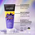 John Frieda Violet Crush Purple Shampoo 250ml Blonde Hair Anti-Brass Treatment by JOHN FRIEDA